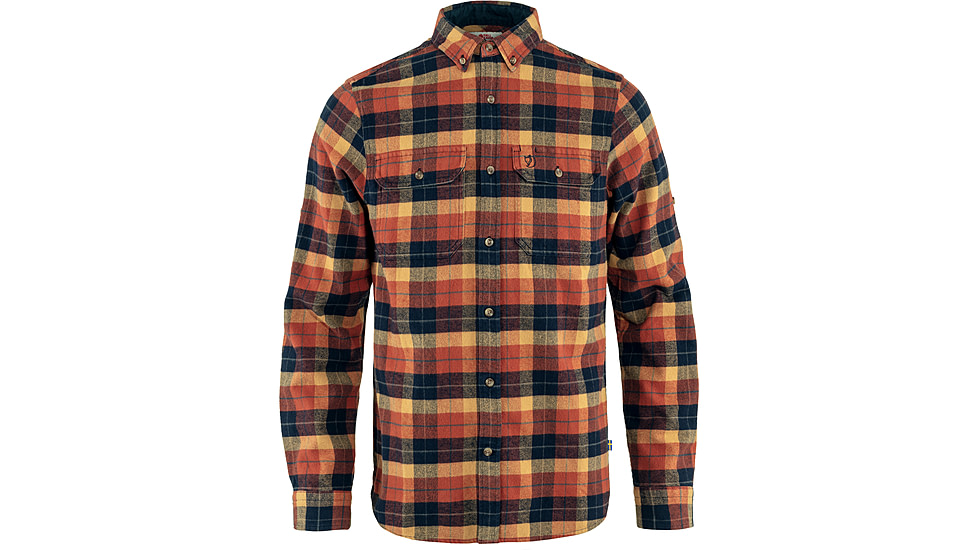 Fjallraven Singi Heavy Flannel Shirt - Mens, Autumn Leaf-Dark Navy, 2XL, F81373-215-555-XXL