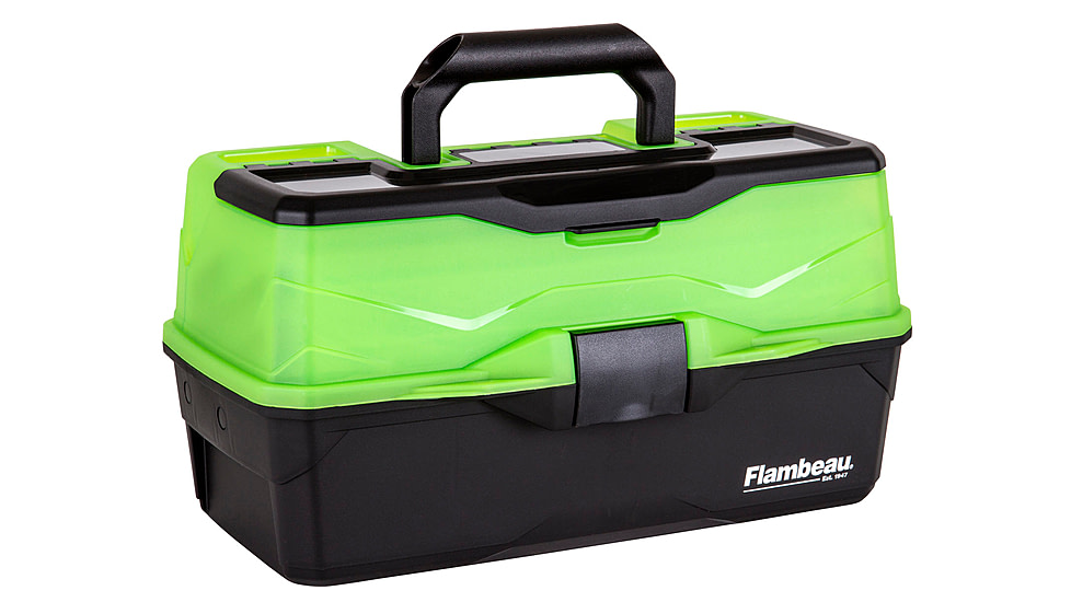 Flambeau 3 Tray Classic Tackle Box, Frost Green/Black, 6383FG