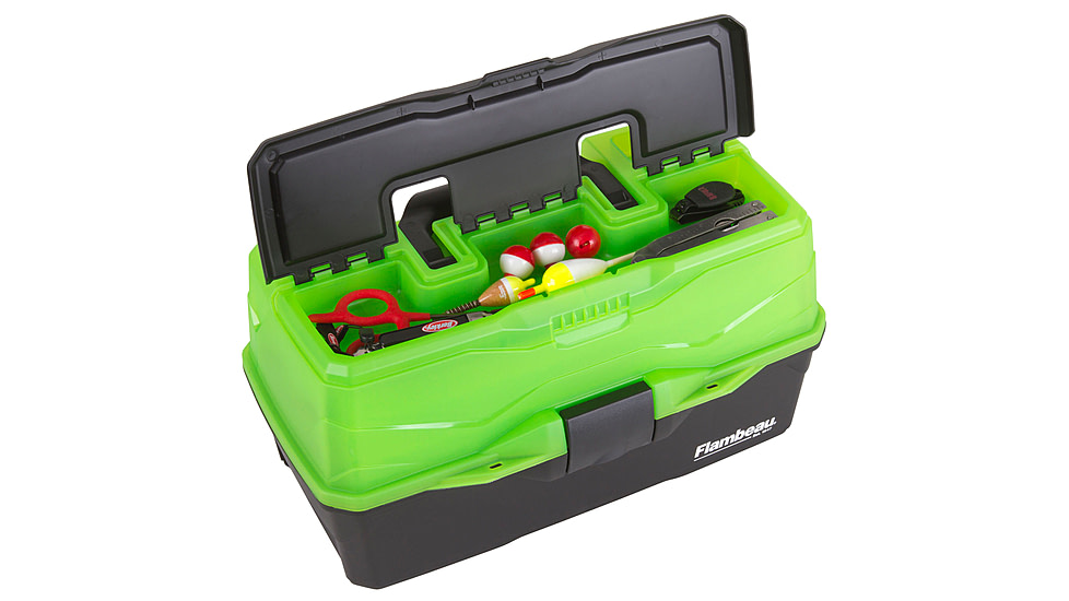 Flambeau 3 Tray Classic Tackle Box, Frost Green/Black, 6383FG