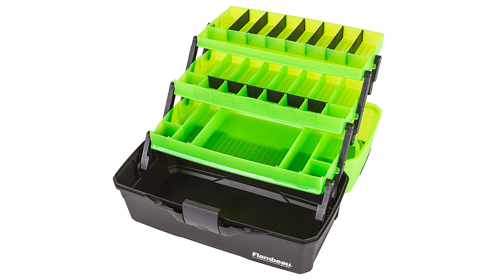 Flambeau 3 Tray Classic Tackle Box, Frost Green/Black, 6383FG
