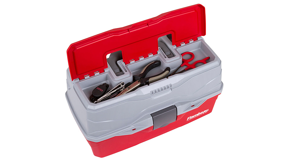 Flambeau 3 Tray Classic Tackle Box, Red/Gray, 6383TB