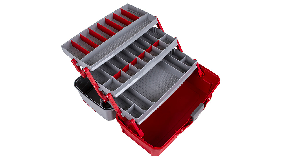 Flambeau 3 Tray Classic Tackle Box, Red/Gray, 6383TB
