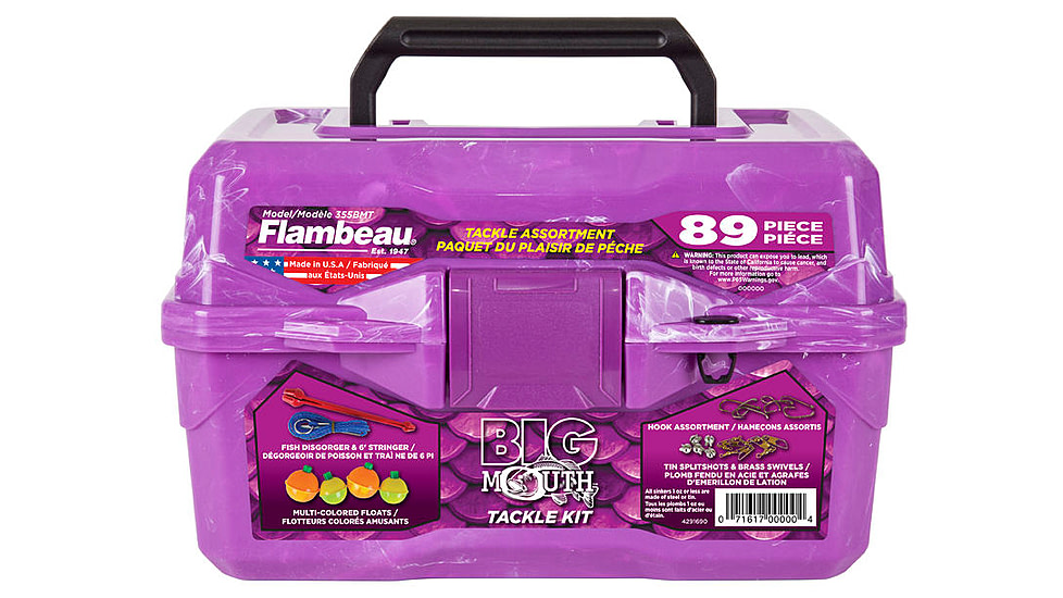 Flambeau Big Mouth Tackle Kids Box Kit, Purple Swirl, 355BMT