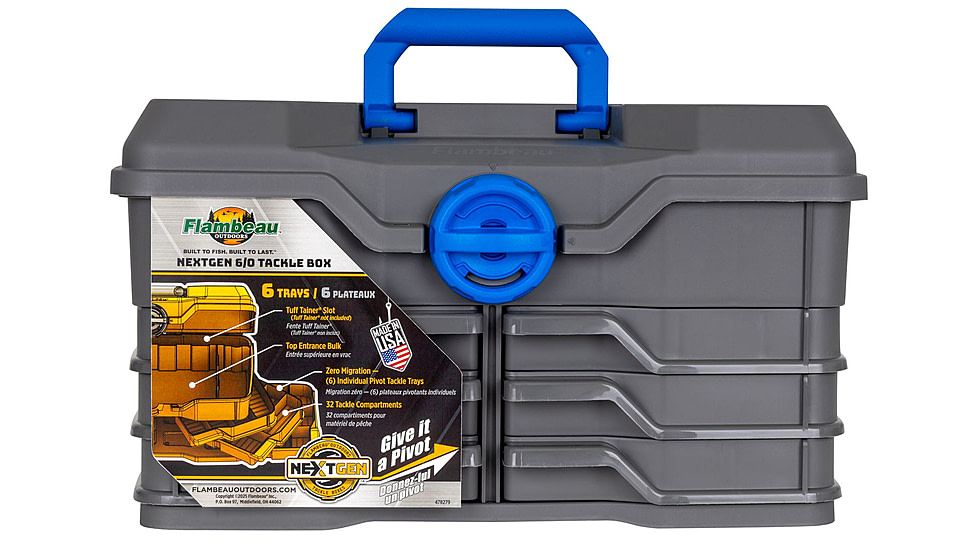 Flambeau NextGen 6/0 Large Tackle Box, Dark Cool Gray, 660NGAG