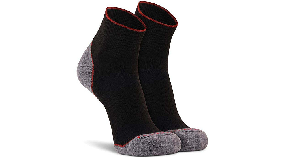 Fox River Basecamp 2.0 Lightweight Quarter Crew Hiking Sock - Men's, Black, Large, 2409-7000 LG