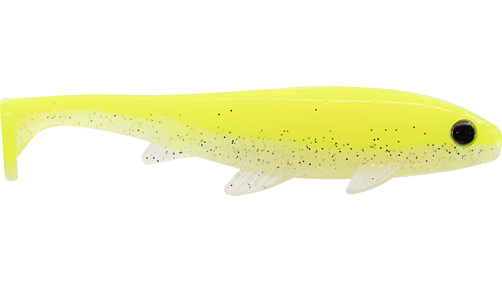 G-Ratt Baits Weedless Executioner Soft Bait, 5in, 2pk, Chartreuse Shad, WS5-005