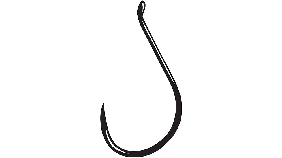 Gamakatsu 0 Octopus Hook, Barbed, Needle Point, Ringed Eye, NS Black, Size 10/0, 5 per Pack, 2420