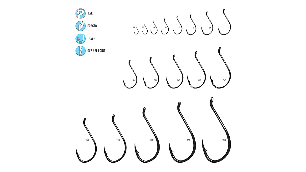 Gamakatsu 0 Octopus Hook, Barbed, Needle Point, Ringed Eye, Size 2, 8 per Pack, 2109