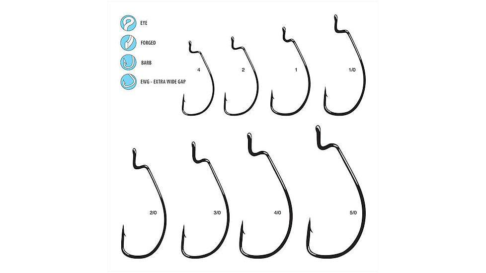 Gamakatsu EWG Shank Black Worm Hook - Size 2/0 792895
