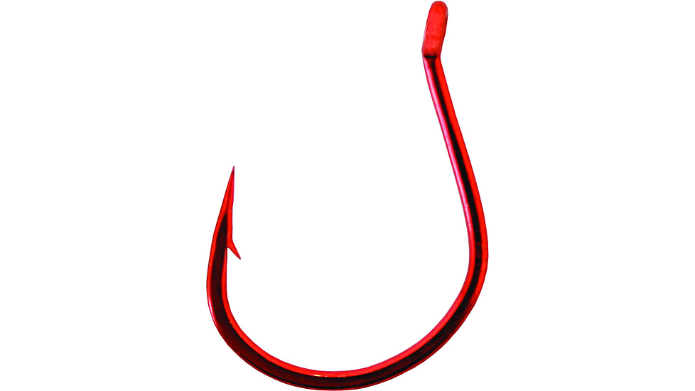 Gamakatsu Finesse Wide Gap Hook, Needle Point Ringed Eye, Red, Size 4, 6 per Pack, 230308