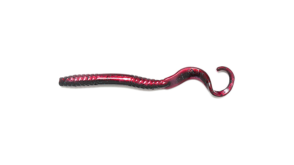 Gambler Ribbon Tail Worm, 12, 7in, Red Shad Green Glitter, RT71215