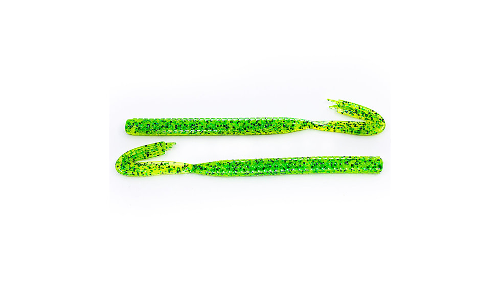 Googan Squad Blazin Worm, 6in, Chartreuse Pepper Green Fleck, GBW-CPG