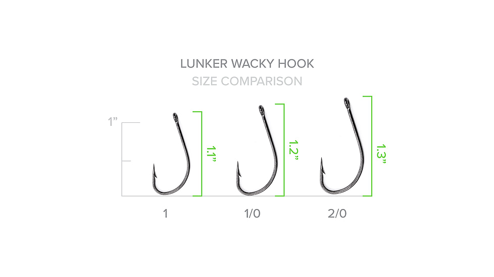Googan Squad Green Series Lunker Wacky Hook, 01, GLWH-01