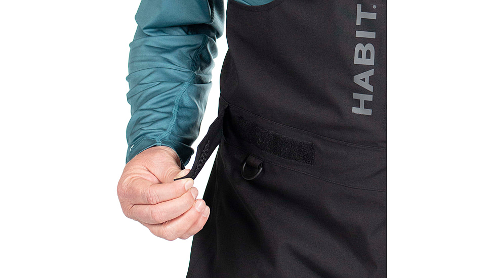 Habit Anglers Bluff Rain Bib, Habit Gray Waves/Black, Medium, RS10033-O-8-6-M-4G5
