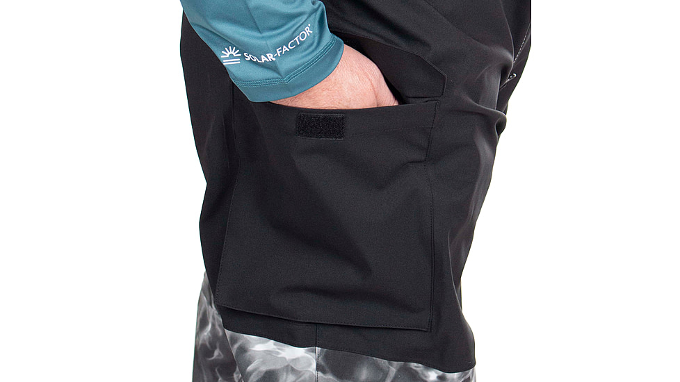 Habit Anglers Bluff Rain Bib, Habit Gray Waves/Black, Medium, RS10033-O-8-6-M-4G5