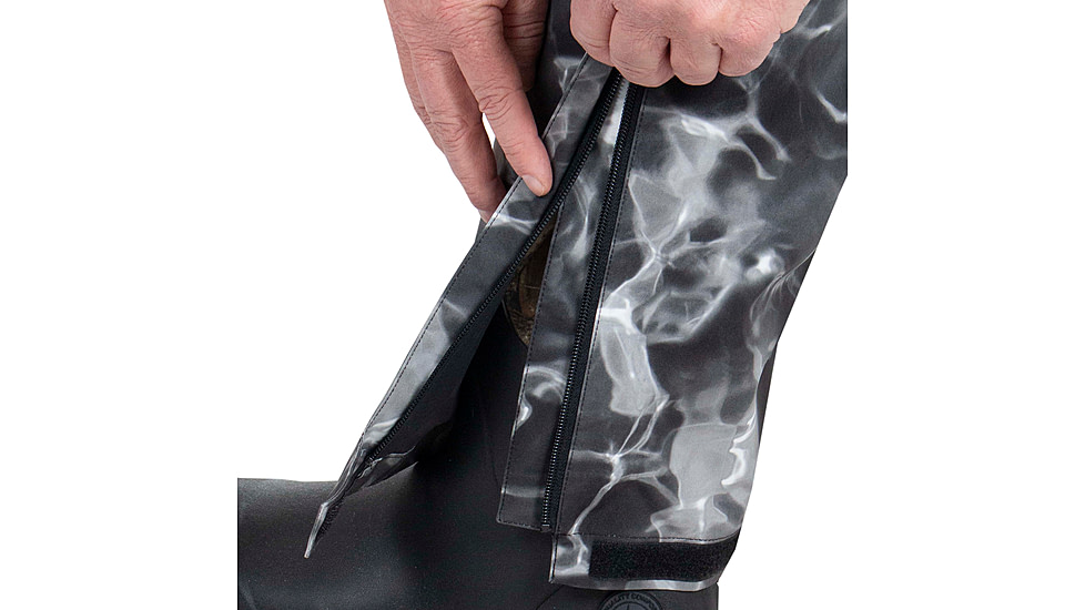 Habit Anglers Bluff Rain Bib, Habit Gray Waves/Black, Medium, RS10033-O-8-6-M-4G5