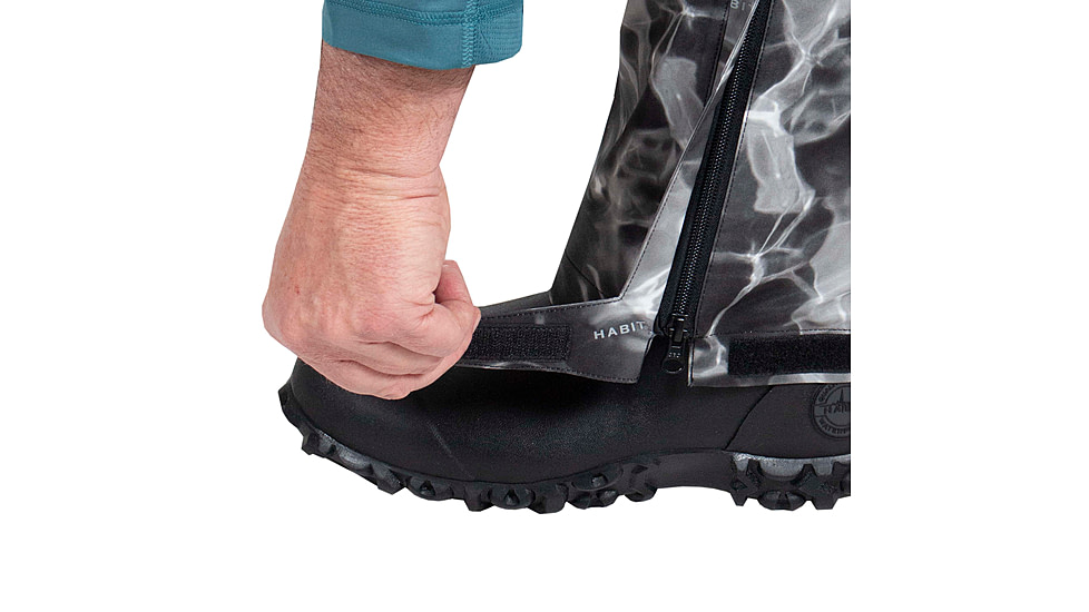 Habit Anglers Bluff Rain Bib, Habit Gray Waves/Black, Medium, RS10033-O-8-6-M-4G5