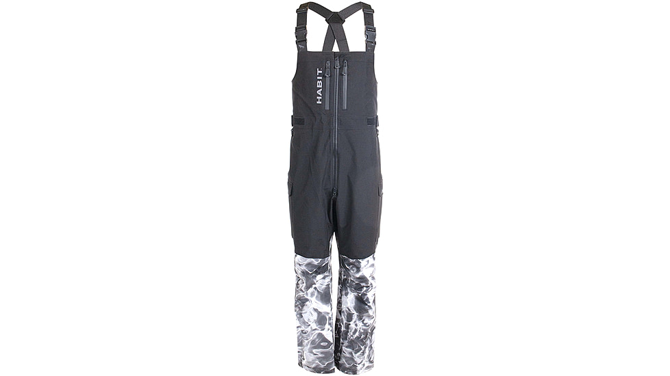 Habit Anglers Bluff Rain Bib, Habit Gray Waves/Black, Medium, RS10033-O-8-6-M-4G5