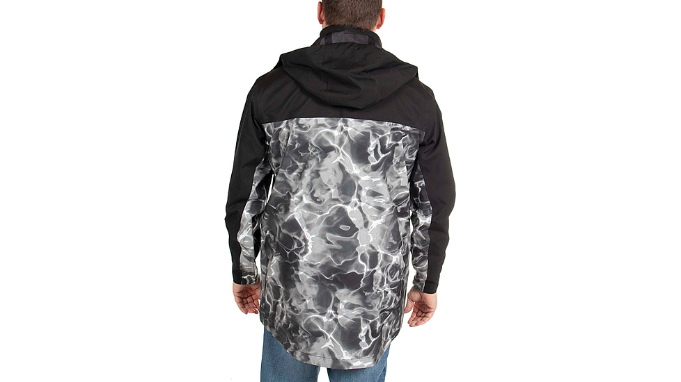 Habit Anglers Bluff Rain Jacket, Habit Gray Waves/Black, Large, RS10032-O-8-6-L-4G5