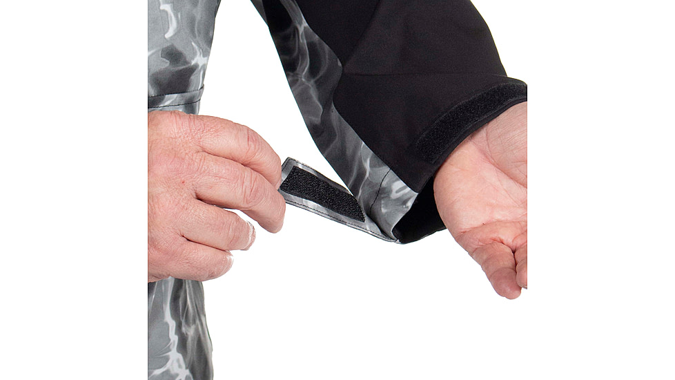 Habit Anglers Bluff Rain Jacket, Habit Gray Waves/Black, Large, RS10032-O-8-6-L-4G5