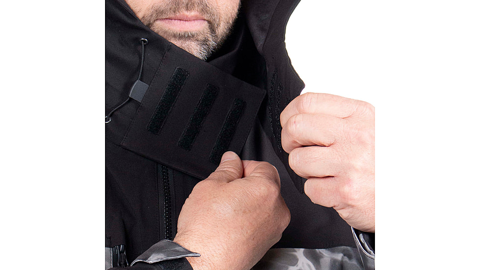 Habit Anglers Bluff Rain Jacket, Habit Gray Waves/Black, Large, RS10032-O-8-6-L-4G5