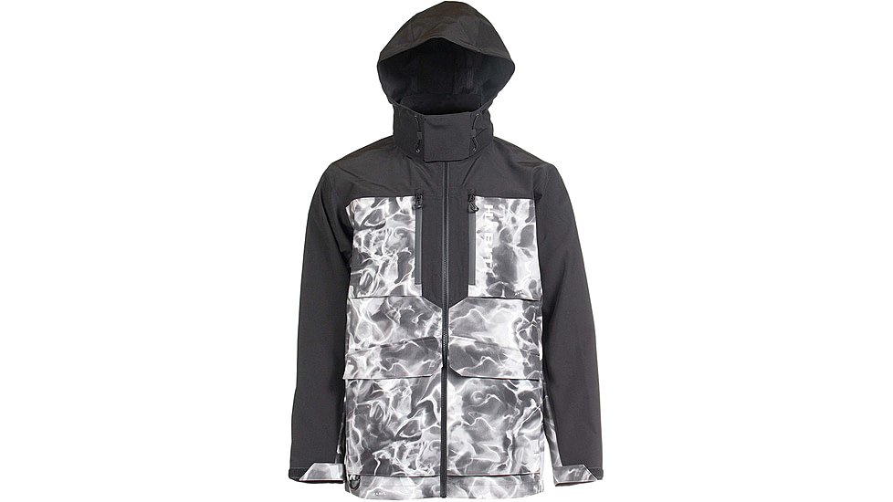 Habit Anglers Bluff Rain Jacket, Habit Gray Waves/Black, Large, RS10032-O-8-6-L-4G5