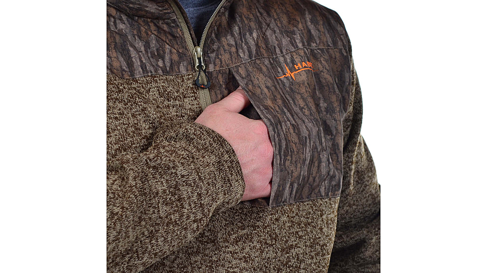 Habit Crater Valley 1/4 Zip Sweater - Mens, Fleece, Mossy Oak New Bottomland, Medium, FJ10083-M-8-6-M-3H7