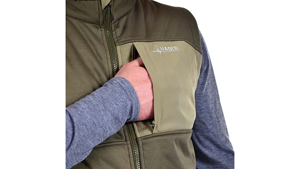 Habit Early Dawn Sherpa Shell Vest - Mens, Solid green, Large, VT10016-3H6-L