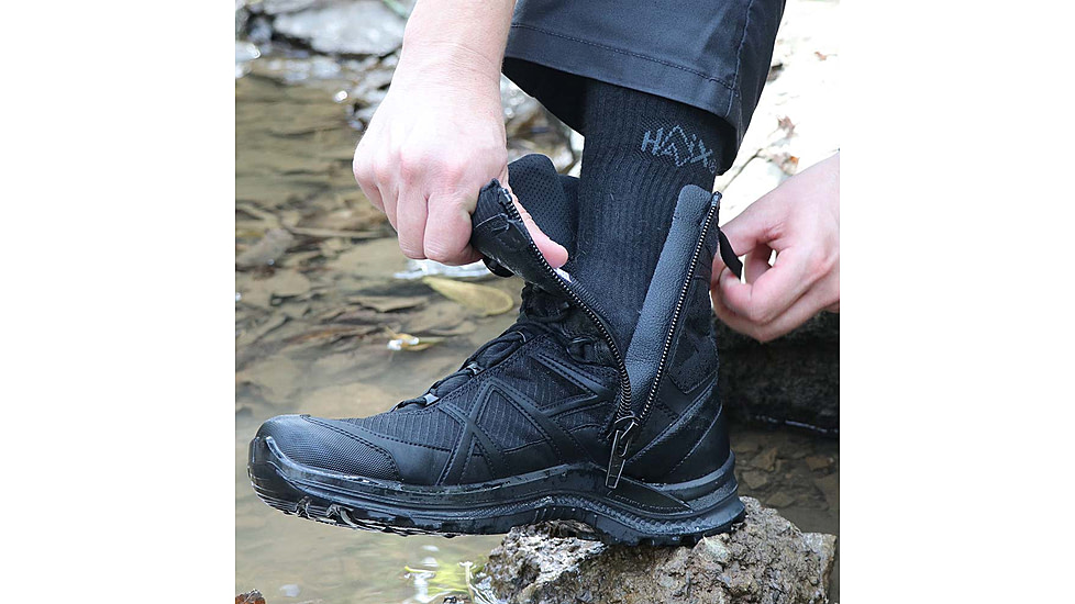HAIX Black Eagle Athletic 2.0 T High, Side-Zip Boots, Black, 11, 330004-11