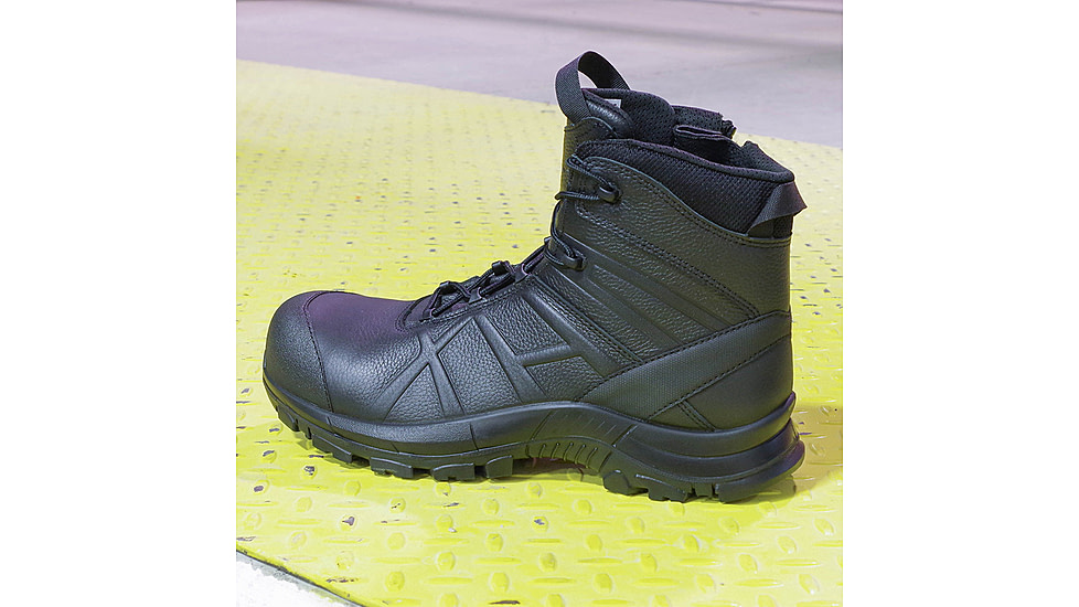HAIX Black Eagle Safety 55 Mid, Side-Zip, Mens Boots, Black, 6 Medium, 620012M-6