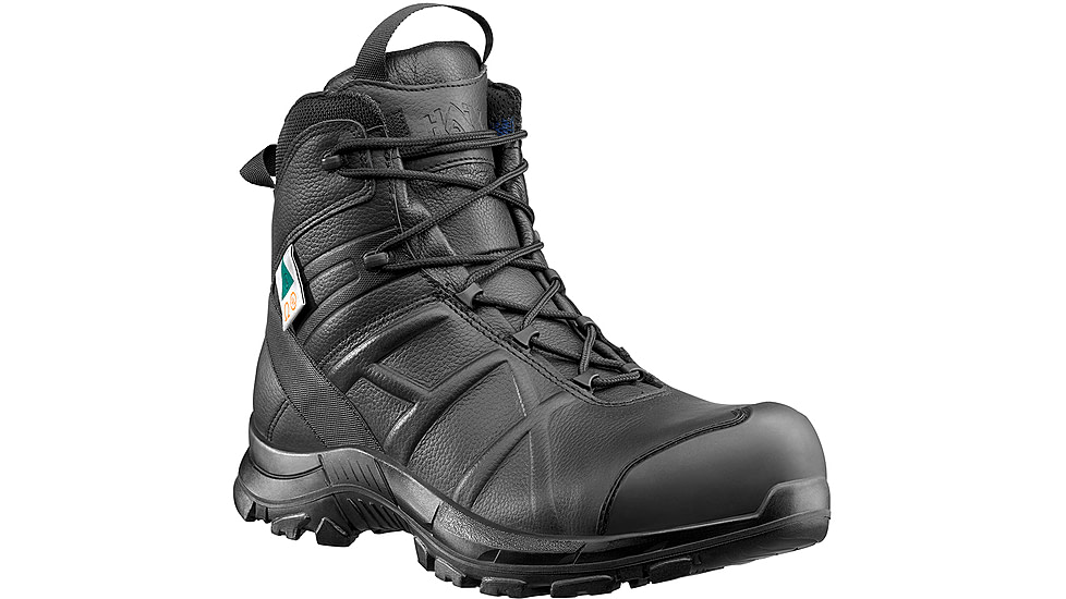 HAIX Black Eagle Safety 55 Mid, Side-Zip, Mens Boots, Black, 6 Medium, 620012M-6