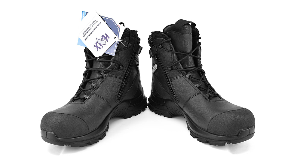 HAIX Black Eagle Safety 55 Mid, Side-Zip, Womens Boots, Black, 7.5 Medium, 620013M-7.5
