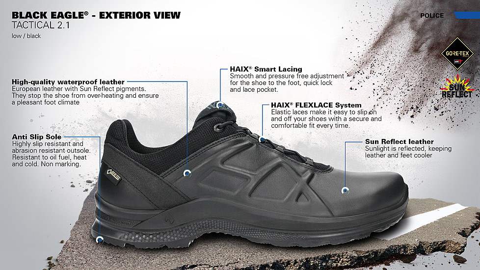 HAIX Black Eagle Tactical 2.0 Low Shoe - Mens, Black, 9.5, 340001W-9.5