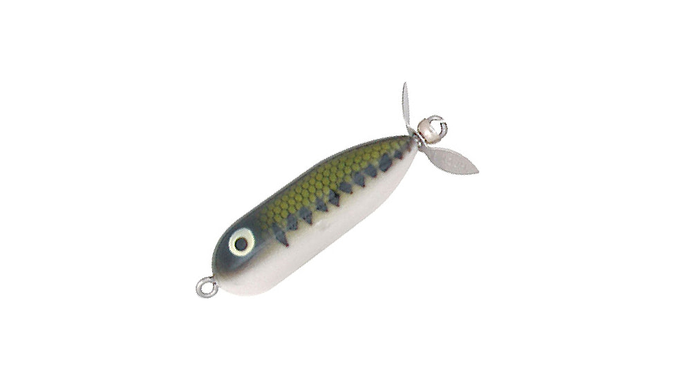Heddon Baby Torpedo Topwater Prop Bait, 2 1/2in, 3/8 oz, Baby Bass, X0361BB