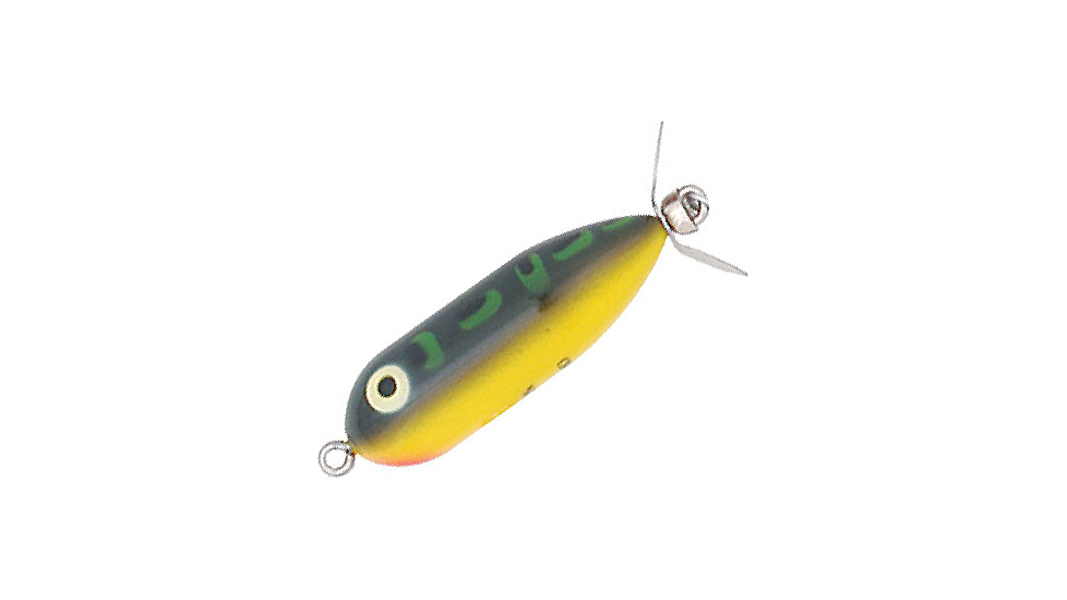 Heddon Baby Torpedo Topwater Prop Bait, 2 1/2in, 3/8 oz, Bullfrog, X0361BF