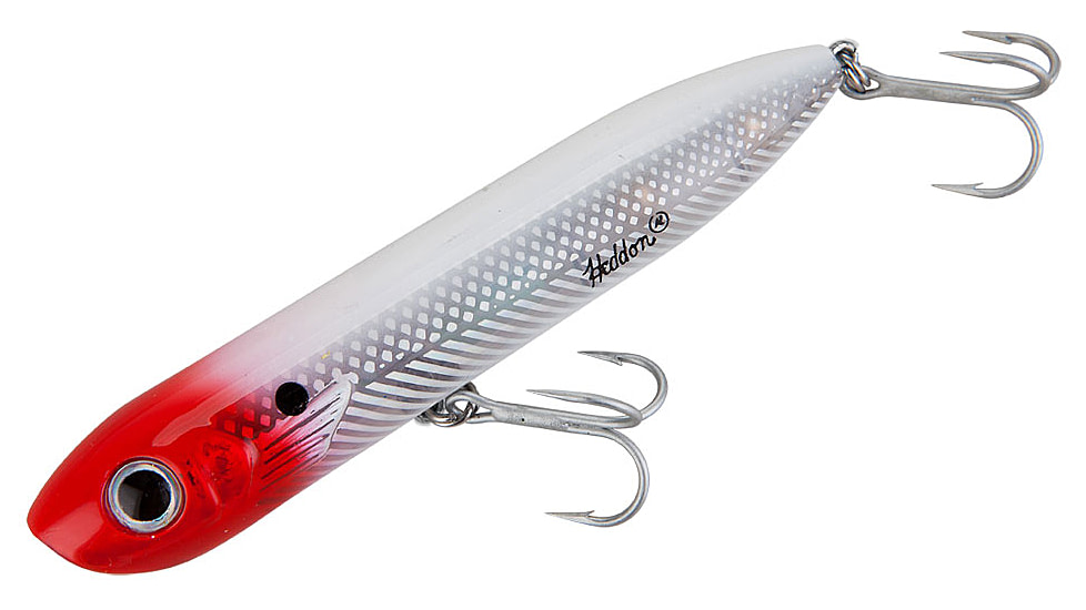 Heddon Chug'n Spook Topwater Walking Bait, 4 7/8in, 1 oz, Redhead Flash, X9556439