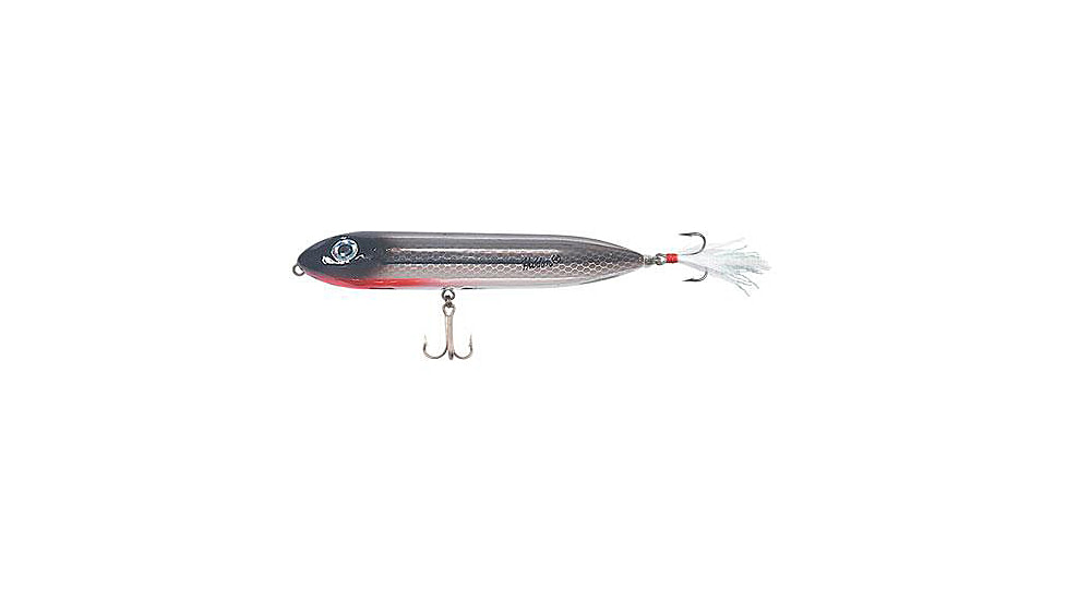 Heddon Feather Super Spook Jr Topwater Walking Bait, 3.5in, 1/2 oz, Black Shiner, X9236F02