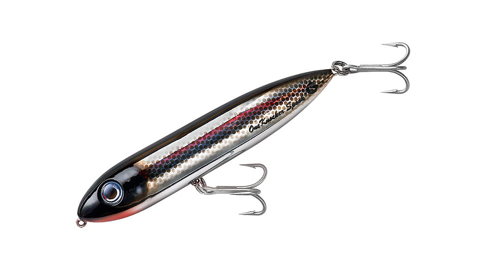 Heddon One Knocker Spook Topwater Bait, 4.5in, 3/4 oz, Black Shiner, XK925302