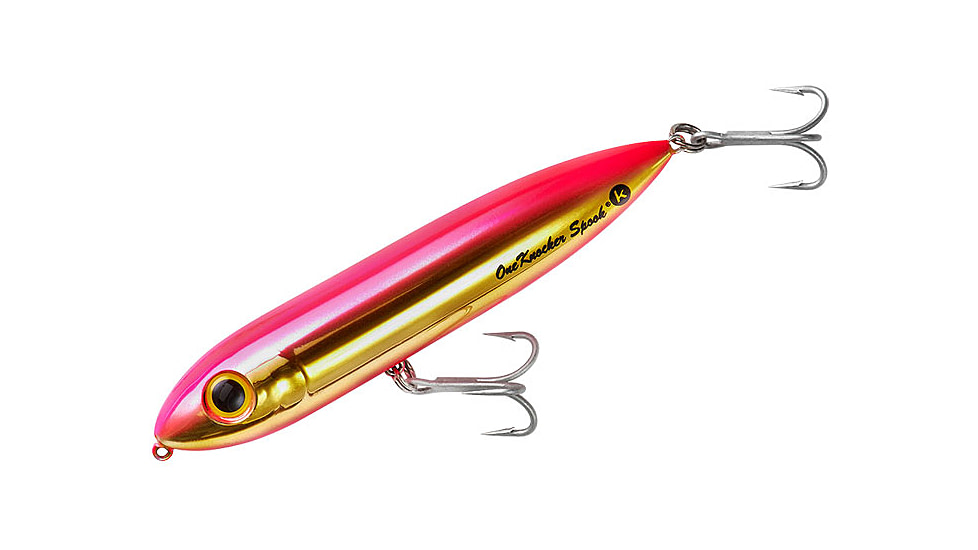 Heddon One Knocker Spook Topwater Bait, 4.5in, 3/4 oz, Gold/Pink, XK9253456