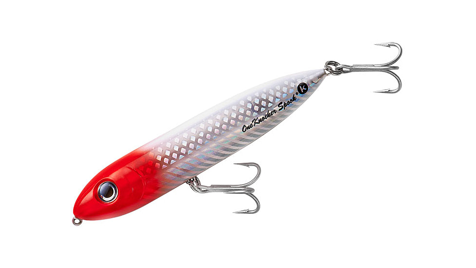 Heddon One Knocker Spook Topwater Bait, 4.5in, 3/4 oz, Red Head, XK9253RH