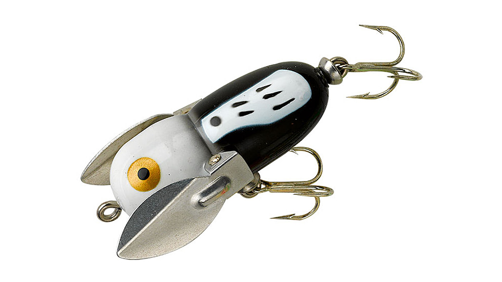 Heddon Tiny Crazy Crawler Topwater Fishing Lure, 1-3/4in, 1/4 oz, Black Hornet, X0320BWH