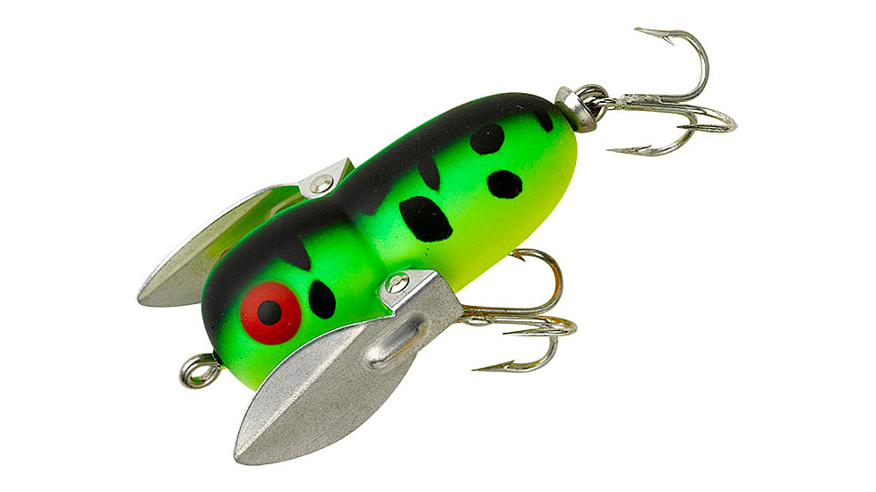 Heddon Tiny Crazy Crawler Topwater Fishing Lure, 1-3/4in, 1/4 oz, Fl Green Crawdad, X0320GRA