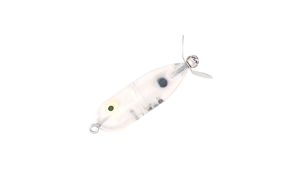 Heddon Tiny Torpedo Topwater Prop Bait, 1-7/8in, 1/4 oz, Clear, X0360C