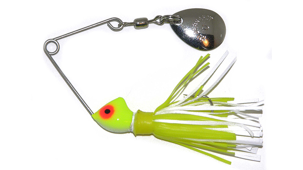 Hildebrandt Spin Dandy Microlite Spinnerbait, Size 2 Hook, Chartreuse Head With Nickel Blade Chartreuse &amp; Whi, 1/8oz, ODANC-CHWH