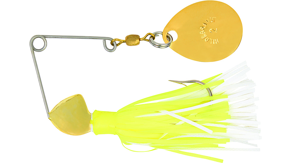 Hildebrandt Spin Dandy Microlite Spinnerbait, Size 2 Hook, Chartreuse &amp; White, Gold Head With Gold Blade, 1/8oz, ODANG-CHWH