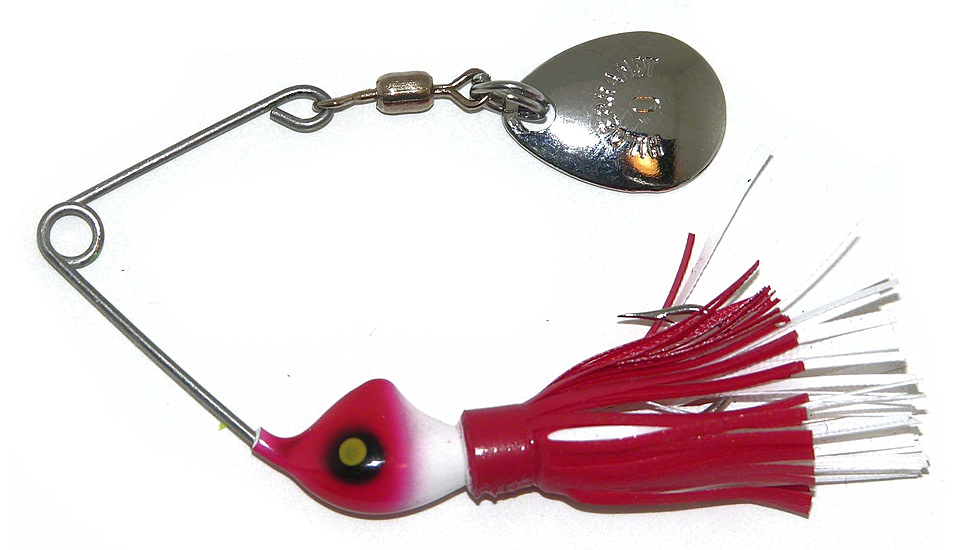 Hildebrandt Spin Dandy Microlite Spinnerbait, Size 2 Hook, White Head With Nickel Blade Red White, 1/8oz, ODANW-RW