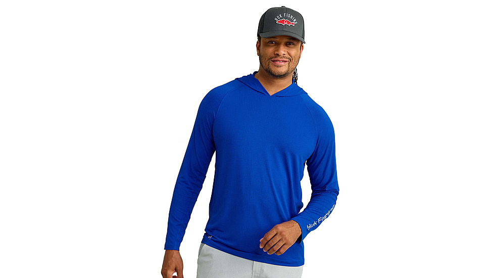 HUK Performance Fishing A1A Performance Hoodie - Mens, Ocean Blue, Large, H1200650-460-L