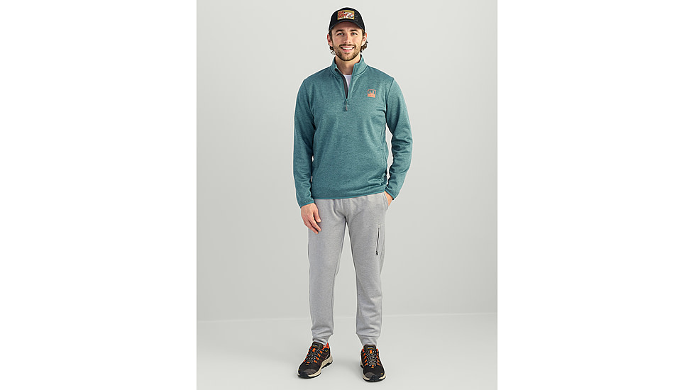 HUK Performance Fishing Cold Front 1/4 Zip Pullover - Mens, Nrth Atlnc Hthr, Large, H1300098-367-L