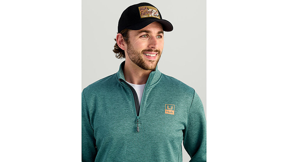 HUK Performance Fishing Cold Front 1/4 Zip Pullover - Mens, Nrth Atlnc Hthr, Large, H1300098-367-L