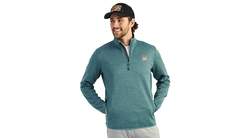 HUK Performance Fishing Cold Front 1/4 Zip Pullover - Mens, Nrth Atlnc Hthr, Large, H1300098-367-L